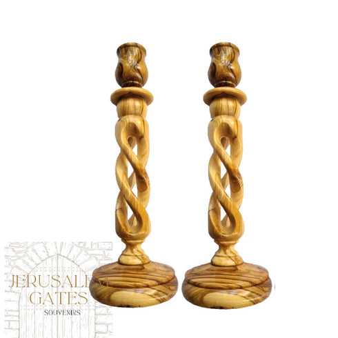 Olive Wood Candlestick